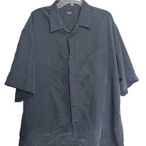 Haggar Men’s Short Sleeve Button-Up Shirt 2XL Navy